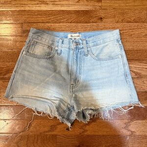 Madewell Light Blue Denim Frayed Shorts